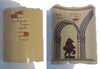 LEGO part Cylinder Quarter 4 x 4 x 6 with Brick Wall Outside and Sorting Hat, Columns with Arches, and Brick Wall Inside Pattern (Stickers) - Set 75948 30562pb057