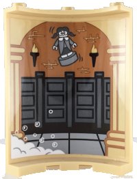LEGO part Cylinder Quarter 4 x 4 x 6 with Stall Doors, Torches and Girl Pattern on Inside (Sticker) - Set 71043 30562pb064