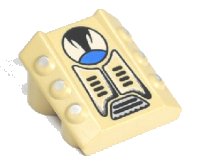 LEGO part Stein, Modifié 2 x 2 Sans Tenons, Incliné avec 6 Pistons Latéraux Surélevés et Motif Duster 30603pb18