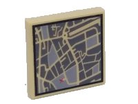 LEGO part Tile 2 x 2 with Map Street Level with Red 'X' Pattern 3068pb0634