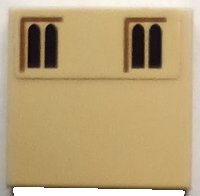 LEGO part Tile 2 x 2 with Dark Brown Windows and Reddish Brown Lines Pattern (Sticker) - Set 71043 3068pb2331