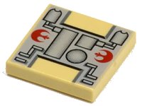 LEGO onderdeel Tile 2 x 2 with SW Rebel Mechanical Pattern 3068ps1
