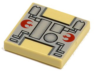 LEGO onderdeel Tile 2 x 2 with SW Rebel Mechanical Pattern (3068ps1)