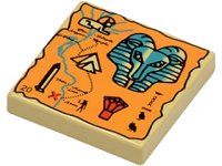 LEGO part Tile 2 x 2 with Map Orange and Hieroglyphs, 20 Pattern 3068px21