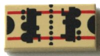 LEGO part Fliese 1 x 2 mit zwei Lokomotiven-Muster (Fahrkarte) 3069pb0002