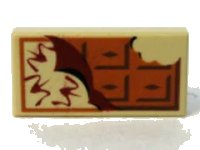 LEGO part Tile 1 x 2 with Chocolate Bar Pattern 3069pb0038