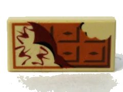 LEGO onderdeel Tile 1 x 2 with Chocolate Bar Pattern (3069pb0038)