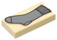 LEGO part Tile 1 x 2 with HP Sock Pattern 3069pb0132