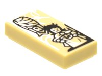 LEGO part Tile 1 x 2 with Journey to the West Page with Spider Demoness Pattern 3069pb0972