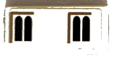 LEGO onderdeel Tile 1 x 2 with Dark Brown Windows and Reddish Brown Lines Pattern (Sticker) - Set 71043 (3069pb1004)