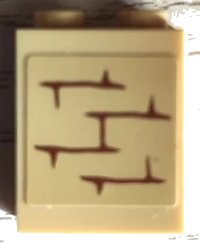 LEGO part Brick 1 x 2 x 2 with Inside Stud Holder with Bricks and Medium Nougat Mortar Pattern (Sticker) - Set 75969 3245cpb239
