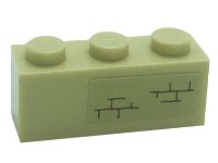 LEGO part Brick 1 x 3 with Bricks Pattern Model Right Side (Sticker) - Set 71043 3622pb135R
