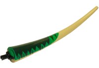 LEGO part Dinosaur Tail Baryonyx with Pin and Dark Green Stripes on Green Background Pattern 36670c01pb02