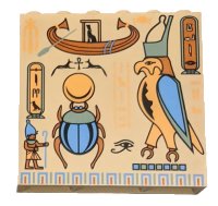 LEGO part Brick 1 x 6 x 5 with Hieroglyphs and Bird Pattern 3754px1