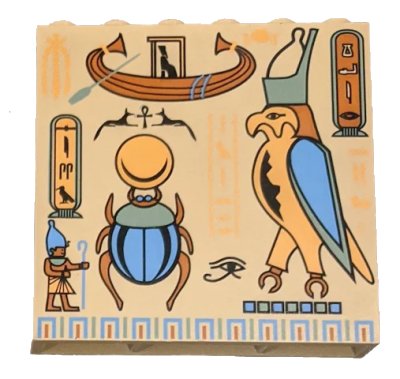 LEGO onderdeel Brick 1 x 6 x 5 with Hieroglyphs and Bird Pattern (3754px1)