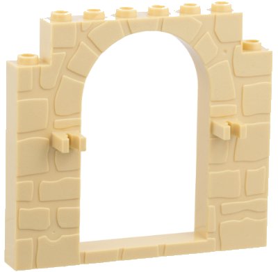 LEGO part Door, Frame 1 x 8 x 6 Arched with Clips and Stone Profile (40242)