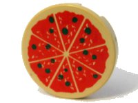 LEGO onderdeel Tile, Round 2 x 2 with Pizza Pattern 4150p02