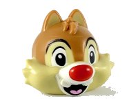 LEGO onderdeel Minifigure, Head, Modified Chipmunk with Separated Teeth, Medium Nougat Hair and Red Nose Pattern (Dale) 41587pb01
