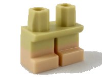 LEGO part Legs Short with Molded Light Nougat Lower Legs / Boots  Pattern 41879pb014