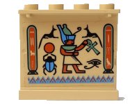 LEGO part Panel 1 x 4 x 3 with Hieroglyphs and Scarab Pattern Model Right Side (Sticker) - Set 5938 4215pb013R