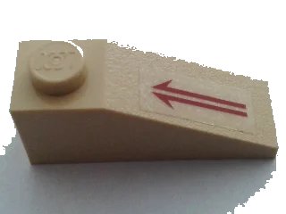 LEGO onderdeel Slope 33 3 x 1 with Split Arrow Pattern (Sticker) - Set 7297 (4286pb027)