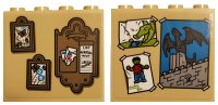 LEGO onderdeel Brick 1 x 4 x 3 with Color Paintings, Letter Holder with List, Drawings of Dragons, Zombie and Castle Pattern on Both Sides (Stickers) - Set 75810 49311pb008