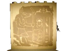 LEGO onderdeel Panel 1 x 6 x 5 with Hieroglyphs, Anubis with Staff, and Scarab Beetle Pattern (Sticker) - Set 7621 (59349pb001)
