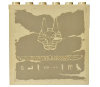 LEGO part Panel 1 x 6 x 5 with Hieroglyphs and Anubis Mask Pattern (Sticker) - Set 7621 59349pb002