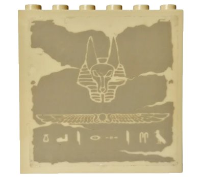 LEGO onderdeel Panel 1 x 6 x 5 with Hieroglyphs and Anubis Mask Pattern (Sticker) - Set 7621 (59349pb002)