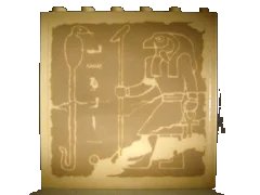 LEGO onderdeel Panel 1 x 6 x 5 with Hieroglyphs, Horus with Staff, and Snake Pattern (Sticker) - Set 7621 (59349pb003)