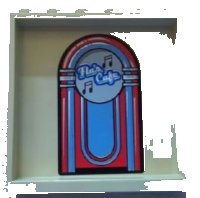 LEGO part Panel 1 x 6 x 5 with 'Flo's Cafe' Jukebox on Inside Pattern (Sticker) - Set 8487 59349pb028