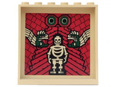 LEGO onderdeel Panel 1 x 6 x 5 with Skeleton and Aztec Snakes Pattern on Inside (Sticker) - Set 7627 (59349pb043)