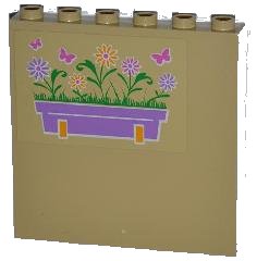 LEGO part Panel 1 x 6 x 5 with Flower Box and Butterflies Pattern Right (Sticker) - Set 3189 (59349pb052R)