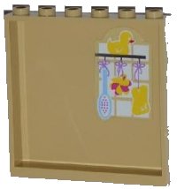LEGO part Panel 1 x 6 x 5 with Yellow Duck, Brush and Sponges Pattern on Inside (Sticker) - Set 3315 59349pb059