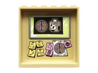 LEGO onderdeel Panel 1 x 6 x 5 with Minifigure Head and Brain X-Ray and Pinned Sticky Notes Pattern on Inside (Sticker) - Set 70418 59349pb171