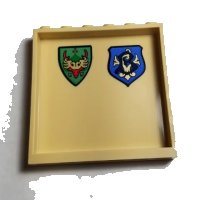 LEGO onderdeel Panel 1 x 6 x 5 with Coat of Arms Durmstrang Stag and Beauxbatons Crest Pattern on Inside (Stickers) - Set 75946 59349pb190