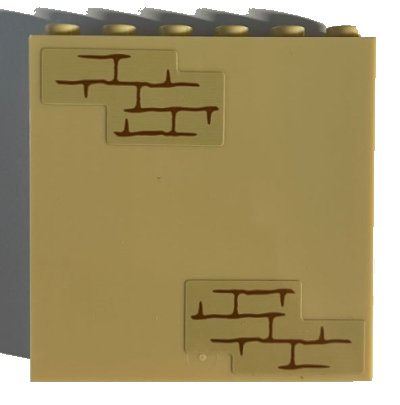 LEGO onderdeel Panel 1 x 6 x 5 with Brick Wall with Medium Nougat Mortar Pattern (Stickers) - Set 75966 (59349pb242)