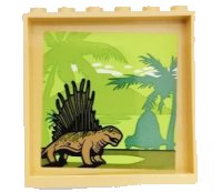 LEGO onderdeel Panel 1 x 6 x 5 with Palm Trees and Dimetrodons / Dinosaurs Pattern on Inside (Sticker) - Set 75930 59349pb267
