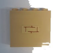 LEGO part Panel 1 x 4 x 3 with Side Supports - Hollow Studs with Brick Wall with Medium Nougat Mortar on Tan Background Pattern (Sticker) - Set 75948 60581pb128