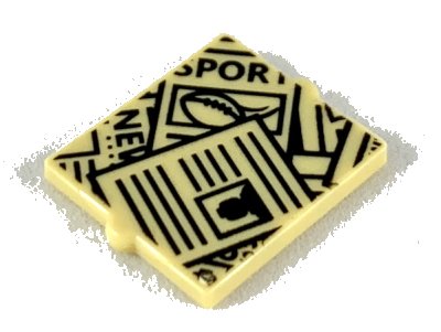 LEGO part Glass for Window 1 x 2 x 2 Flat Front with Scattered Newspapers Pattern (60601pb020)