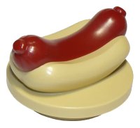 LEGO part Duplo Hot Dog with Dark Red Sausage Pattern 65866pb01