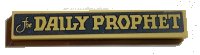 LEGO part Tile 1 x 6 with 'The DAILY PROPHET' on Dark Bluish Gray Background Pattern (Sticker) - Set 75978 6636pb282