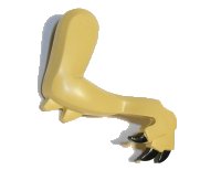 LEGO part Dinosaur Leg Small (Front) with Pin, 2 Elbow Spikes and Black Claws Pattern - Right 68444pb01