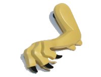 LEGO onderdeel Dinosaur Leg Small (Front) with Pin, 2 Elbow Spikes and Black Claws Pattern - Left 68445pb01