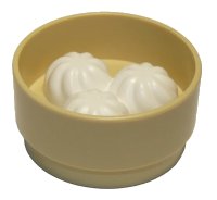 LEGO part Duplo Bamboo Steamer with Molded White Baozi Dumplings Pattern 72601pb01