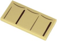 LEGO onderdeel Tile 2 x 4 with Dark Brown and Dark Tan Lines on Tan Background Pattern (Sticker) - Set 71705 87079pb0726