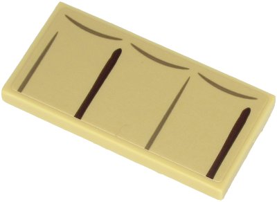 LEGO onderdeel Tile 2 x 4 with Dark Brown and Dark Tan Lines on Tan Background Pattern (Sticker) - Set 71705 (87079pb0726)