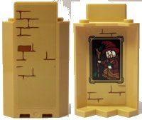 LEGO part Panel 3 x 3 x 6 Corner Wall without Bottom Indentations with Bricks Type 1 Outside and Portrait of Wizard Type 1 Inside Pattern (Stickers) - Set 75953 87421pb045