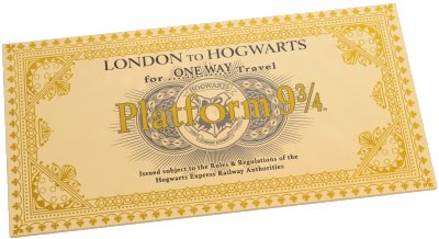 LEGO onderdeel Tile 8 x 16 with Bottom Tubes, Textured Surface with Hogwarts Express Train Ticket Platform 9¾ Pattern (90498pb34)