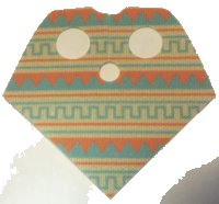 LEGO part Minifigure Poncho Half Cloth with Aqua and Terra Cotta Pattern 90542pb03